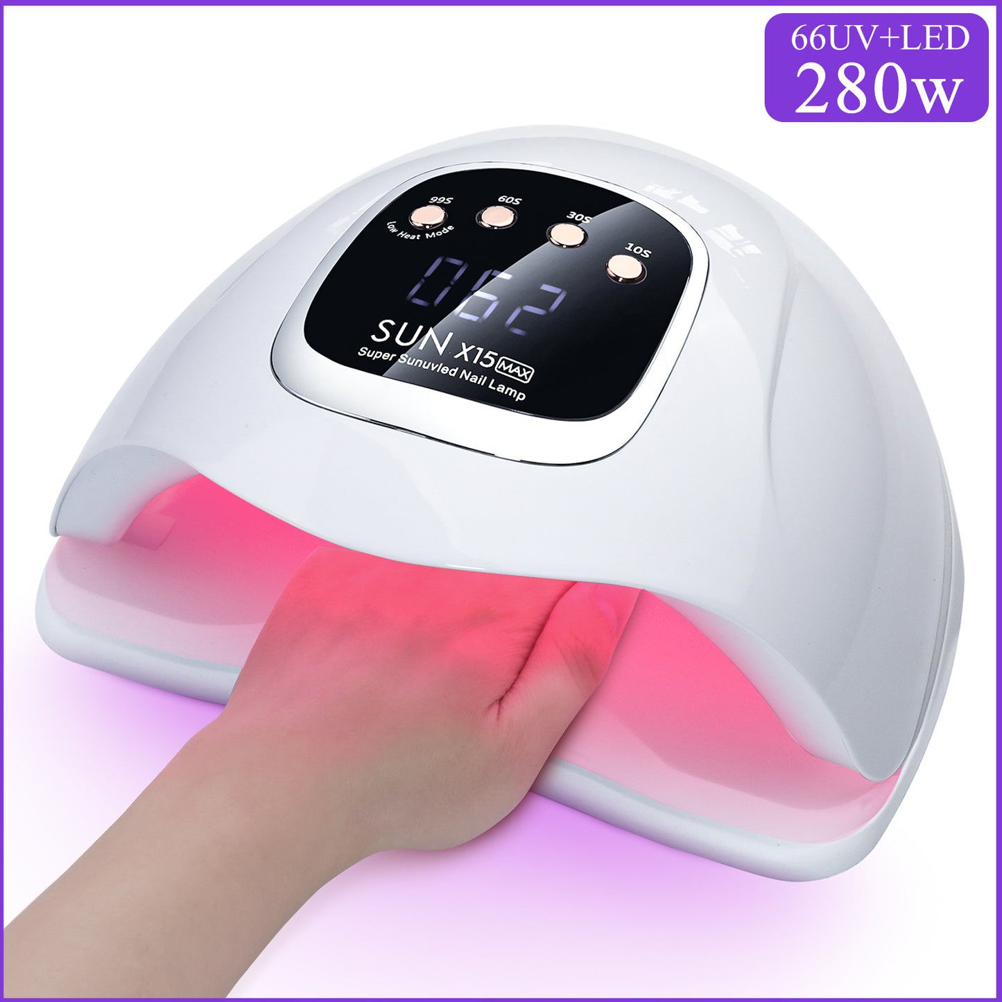 SUN X15 MAX Intelligent Infrared Sensing UV LED Nail Dryer – Fast Dry Gel Nail Dryer for Manicure and Pedicure