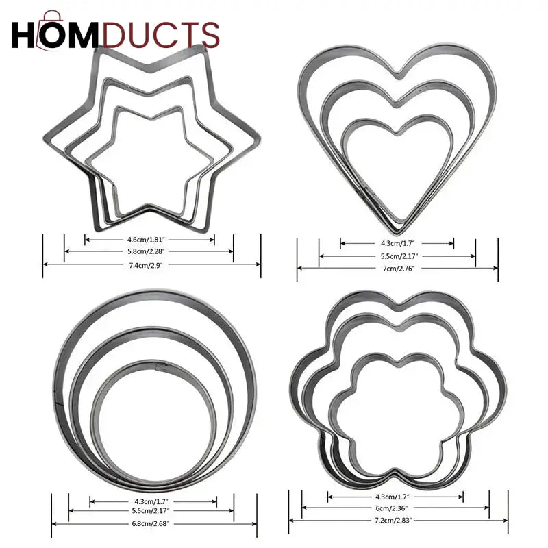 12Pcs Cookie Cutter Set