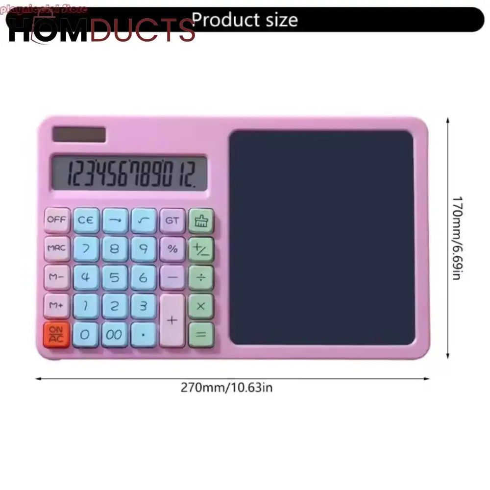 2-in-1 Pastel Calculator with LCD Writing Pad – Student Desk Essential