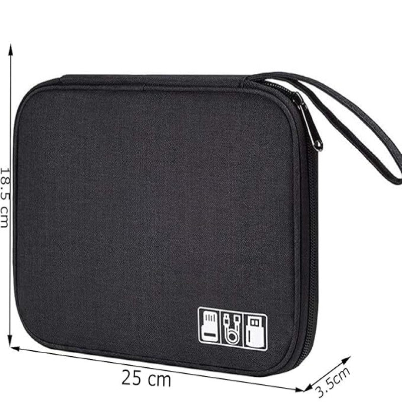 Portable Electronics & Cable Organizer Bag with Zipper – Travel Gadget Storage Case