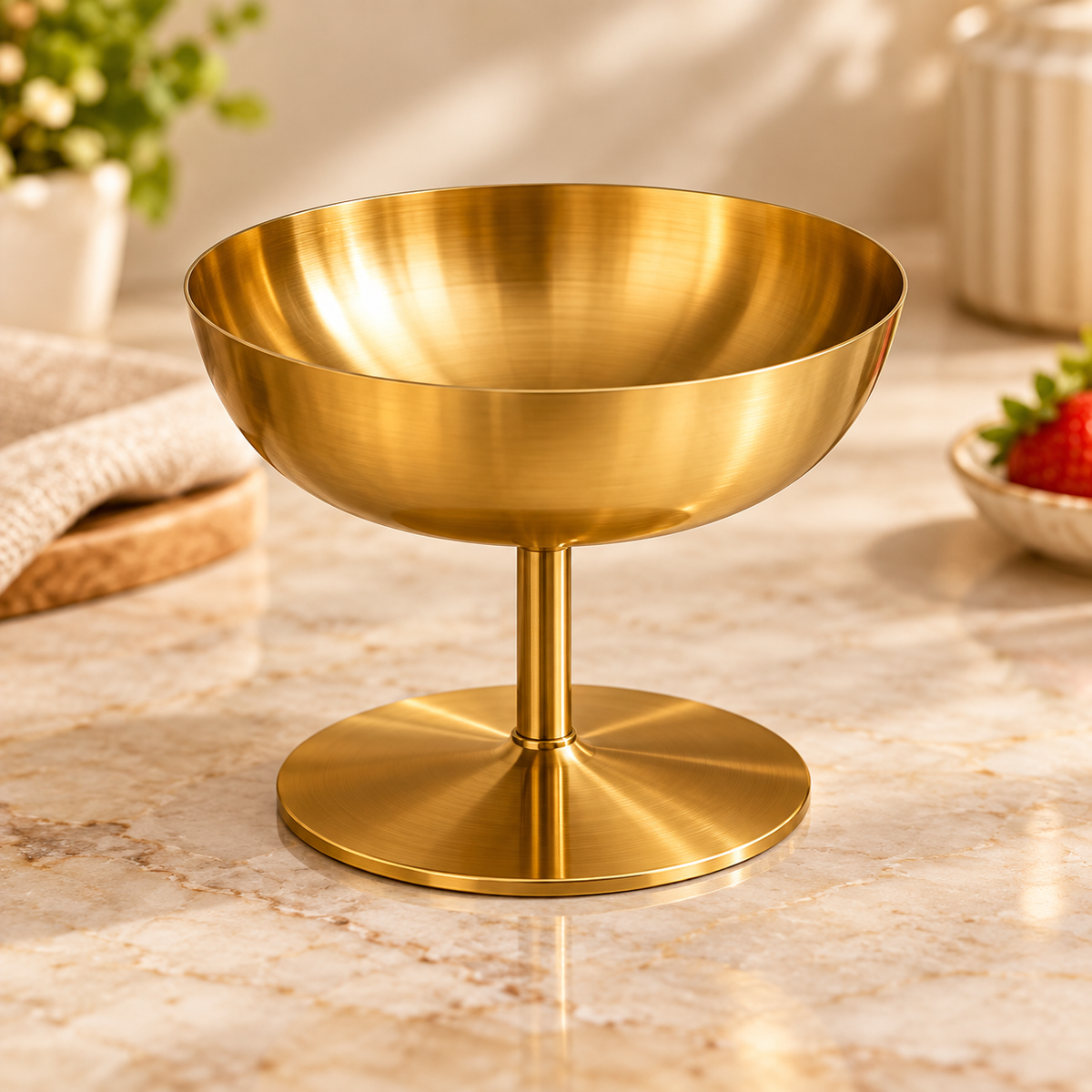 12 cm Gold Stainless Steel Ice Cream Dessert Cup