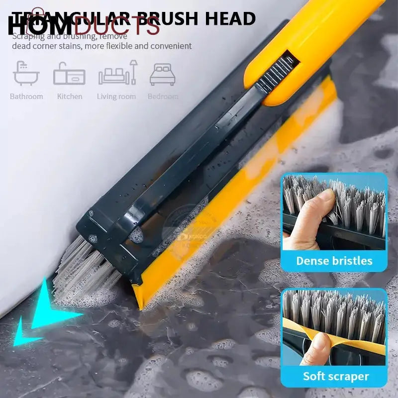 Floor brush head showing the bristles and wiper edge