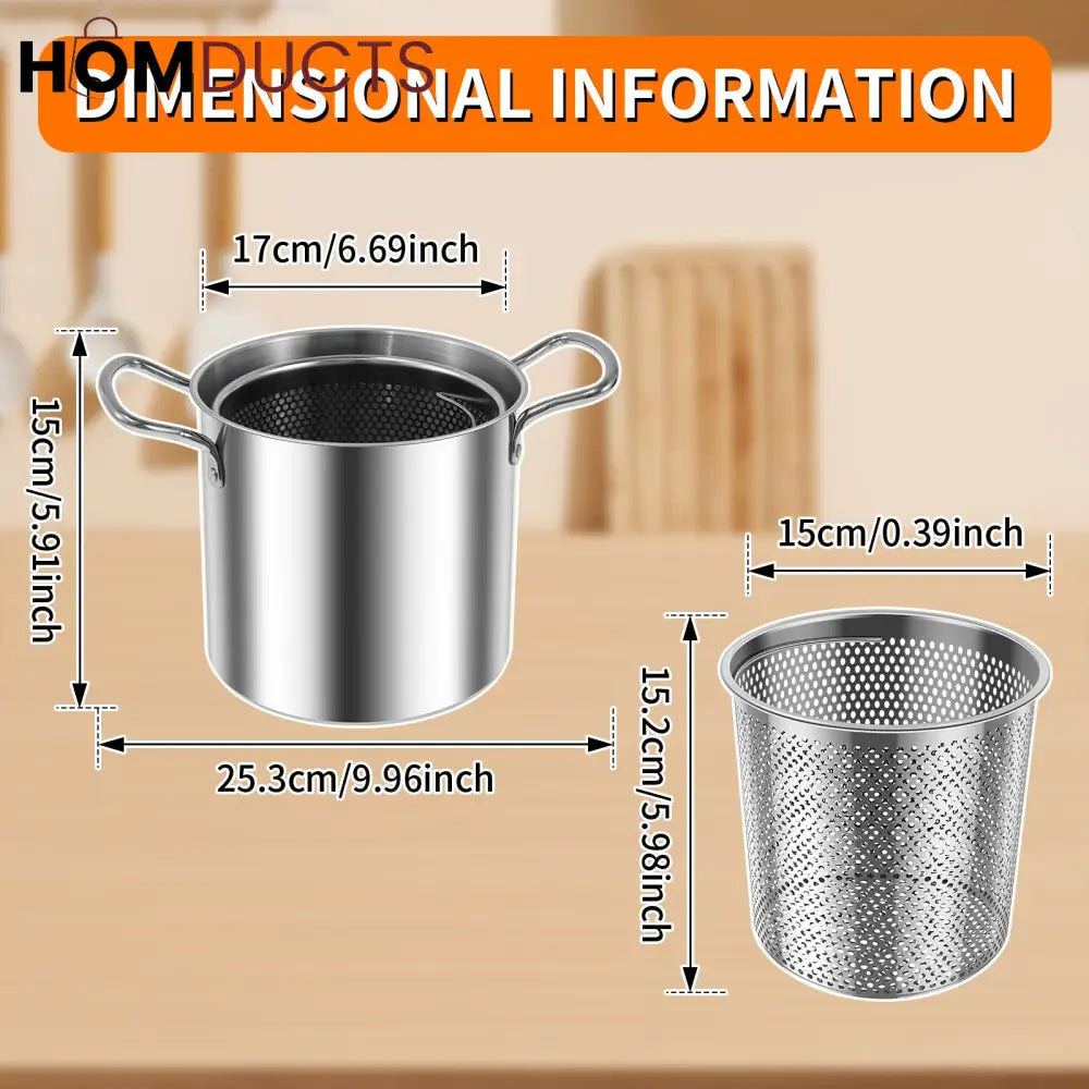 3.5L Deep Frying Pot With Glass Lid