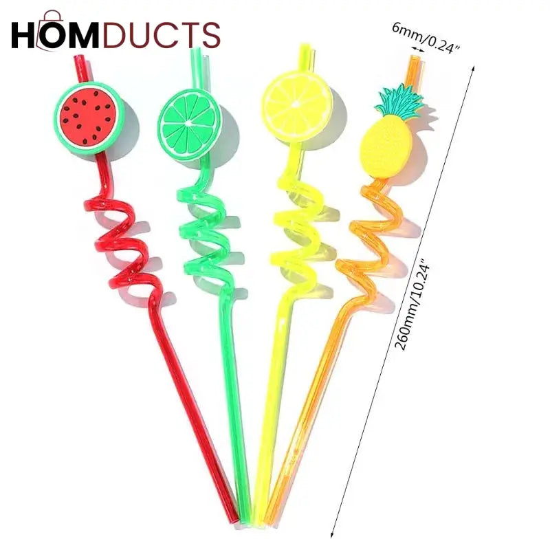 4 Pcs Spiral Drinking Straws