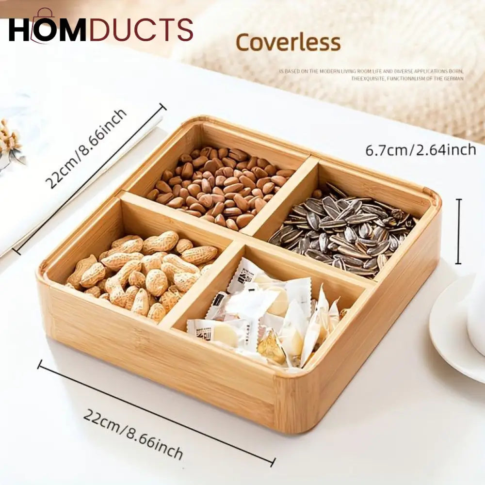 4 Portion Wooden Tray