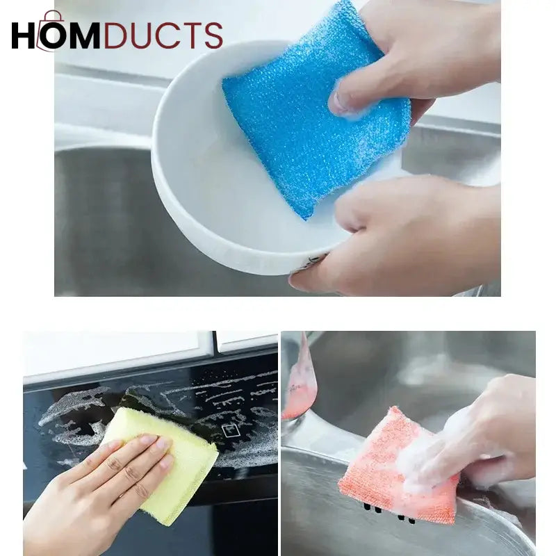 4Pcs Dish Washing Sponge Set