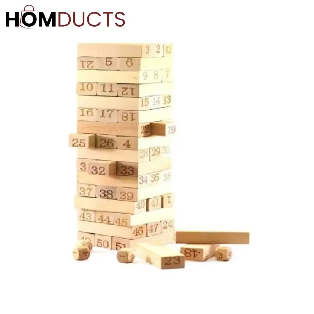 54Pcs Colorful Wooden Wood Layer Stack Tambling