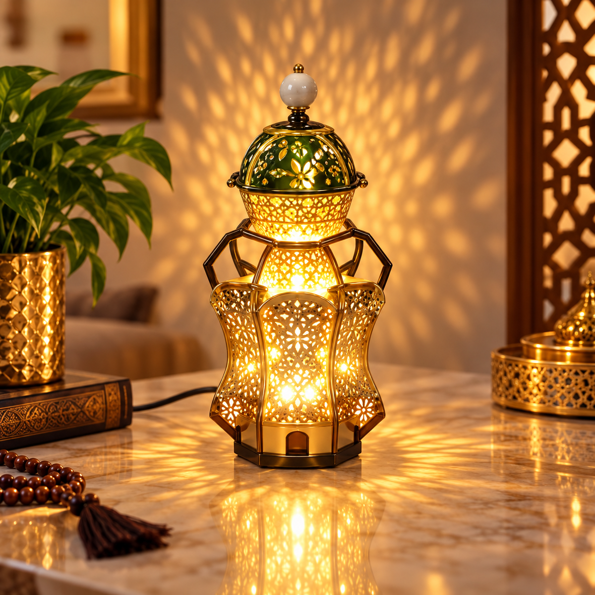 Black Pyramid Metal Bukhur Lamp