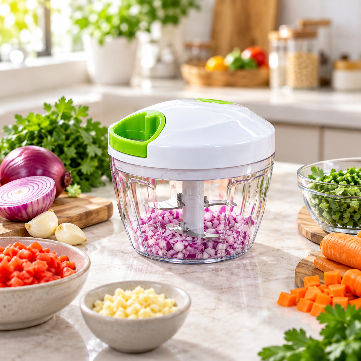 900ml Manual Pull-Cord Vegetable Chopper