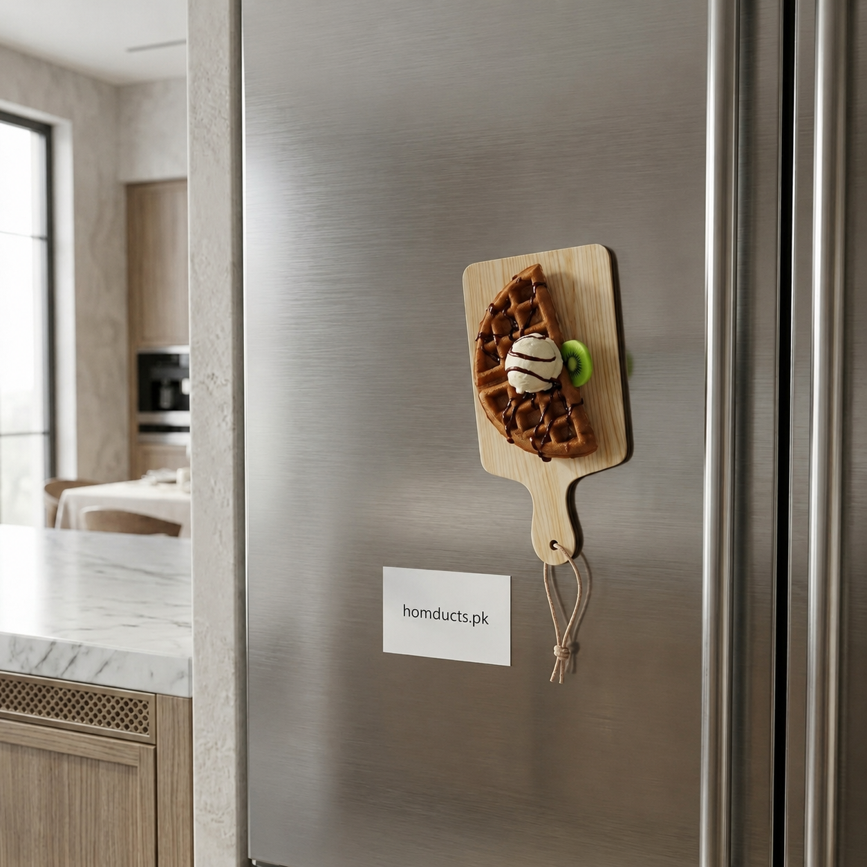 Wooden Chopping Board Design Fridge Magnet – Decorative Kitchen Refrigerator Magnet (1 Pc)