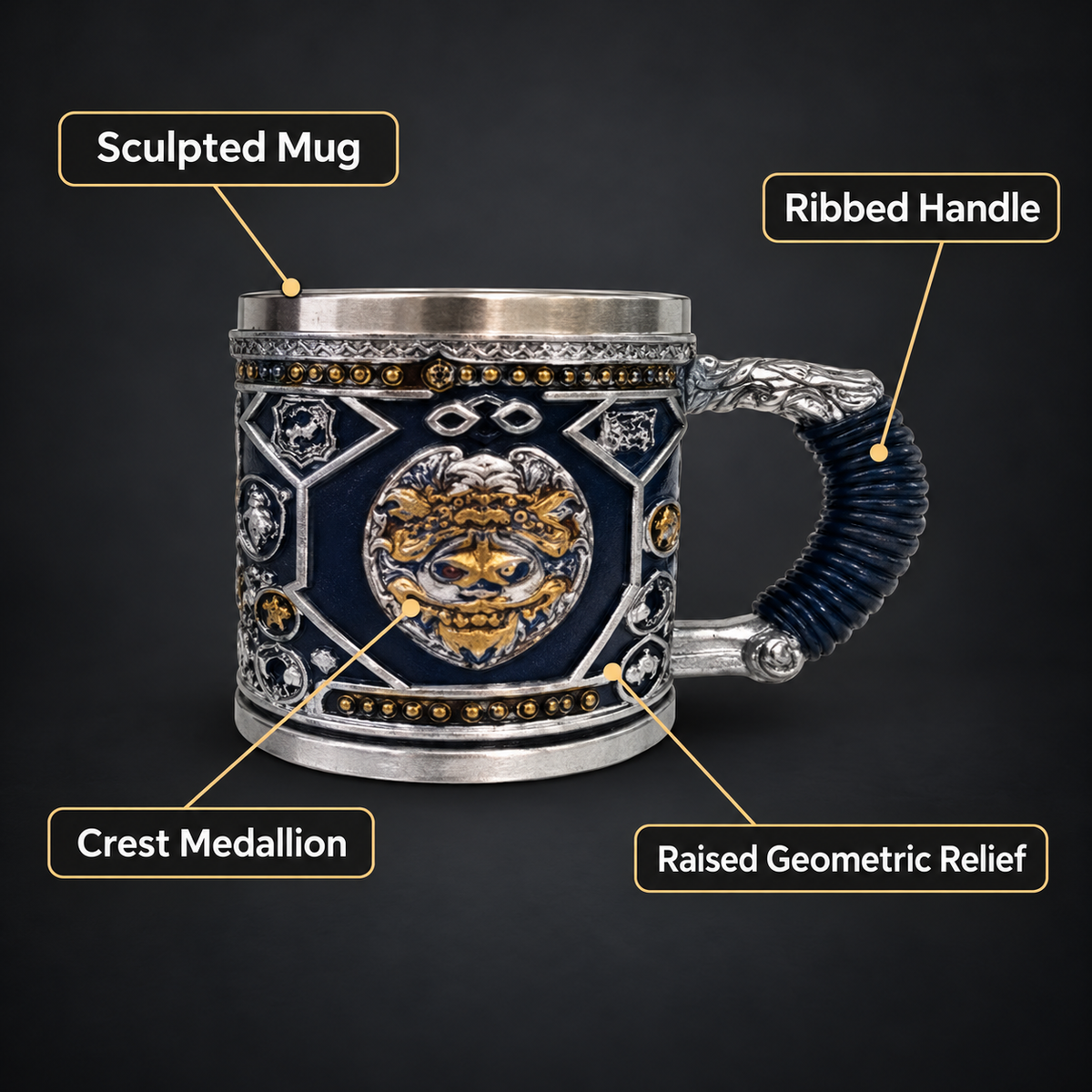 Tiger Emblem Decorative Coffee Mug features