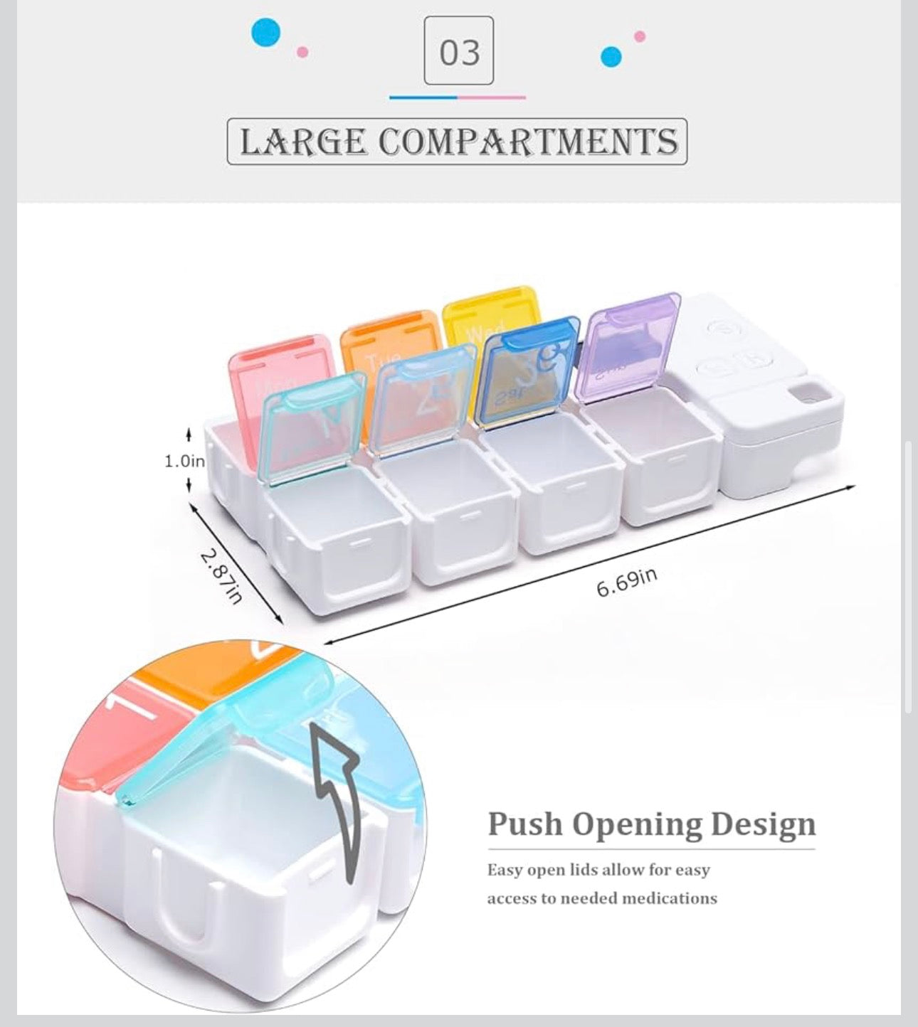 7-Day Smart Pill Organizer with Digital Timer & Reminder | Weekly Medicine Storage Box