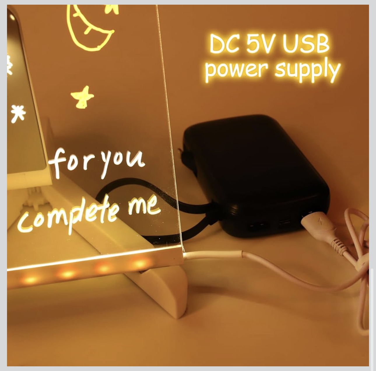 LED Holiday Acrylic Note Board – Glowing Writing Board with Christmas Design | Reusable Message Board