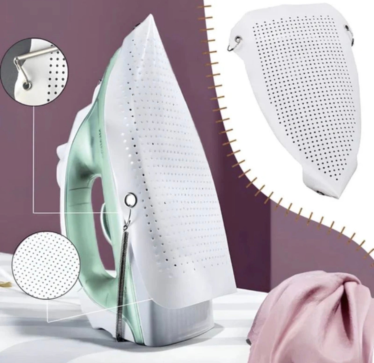 Premium Non-Stick Iron Soleplate Protector – Heat Resistant Fabric Safe Ironing Cover