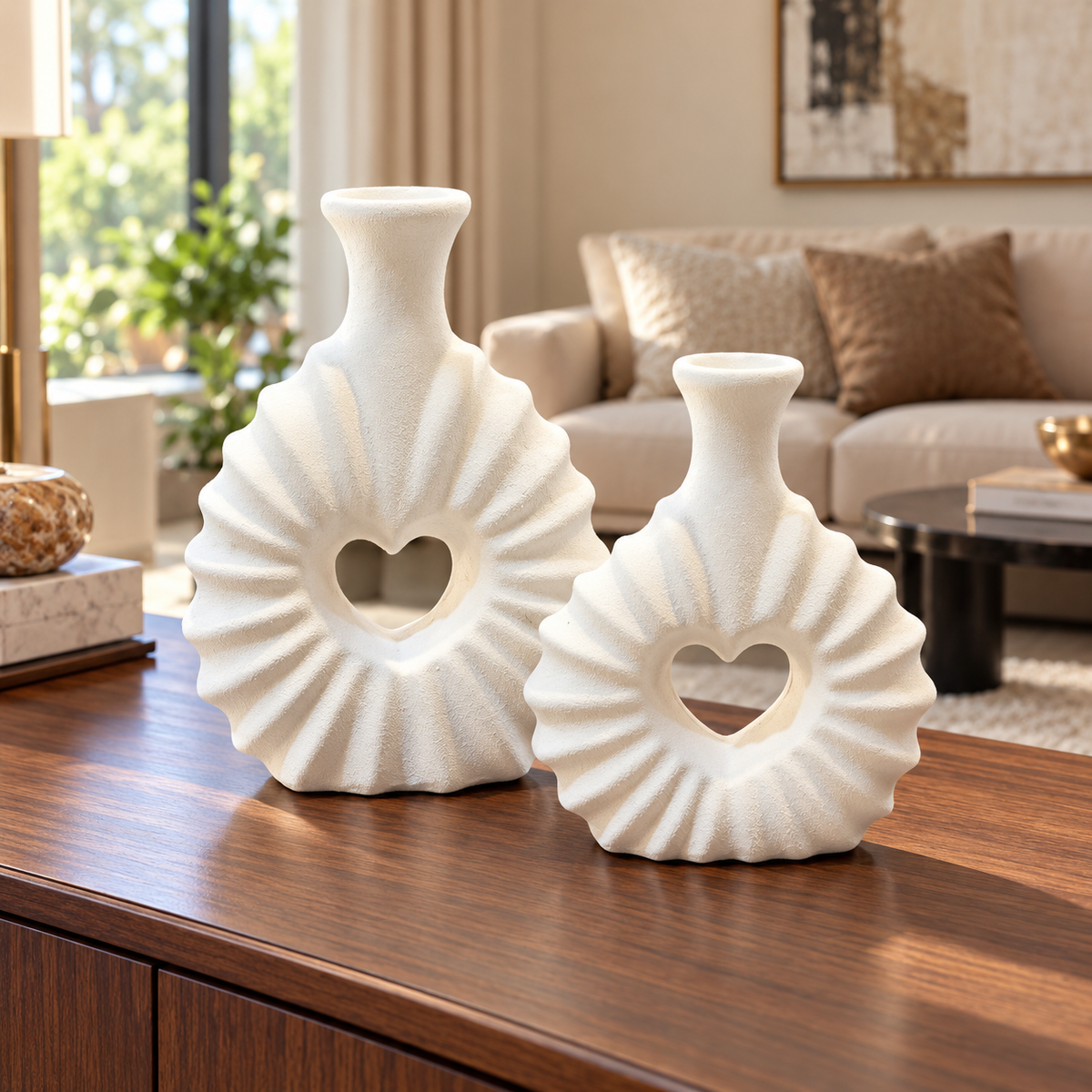 Heart Opening Sculptural Vase Set – 2 Pieces