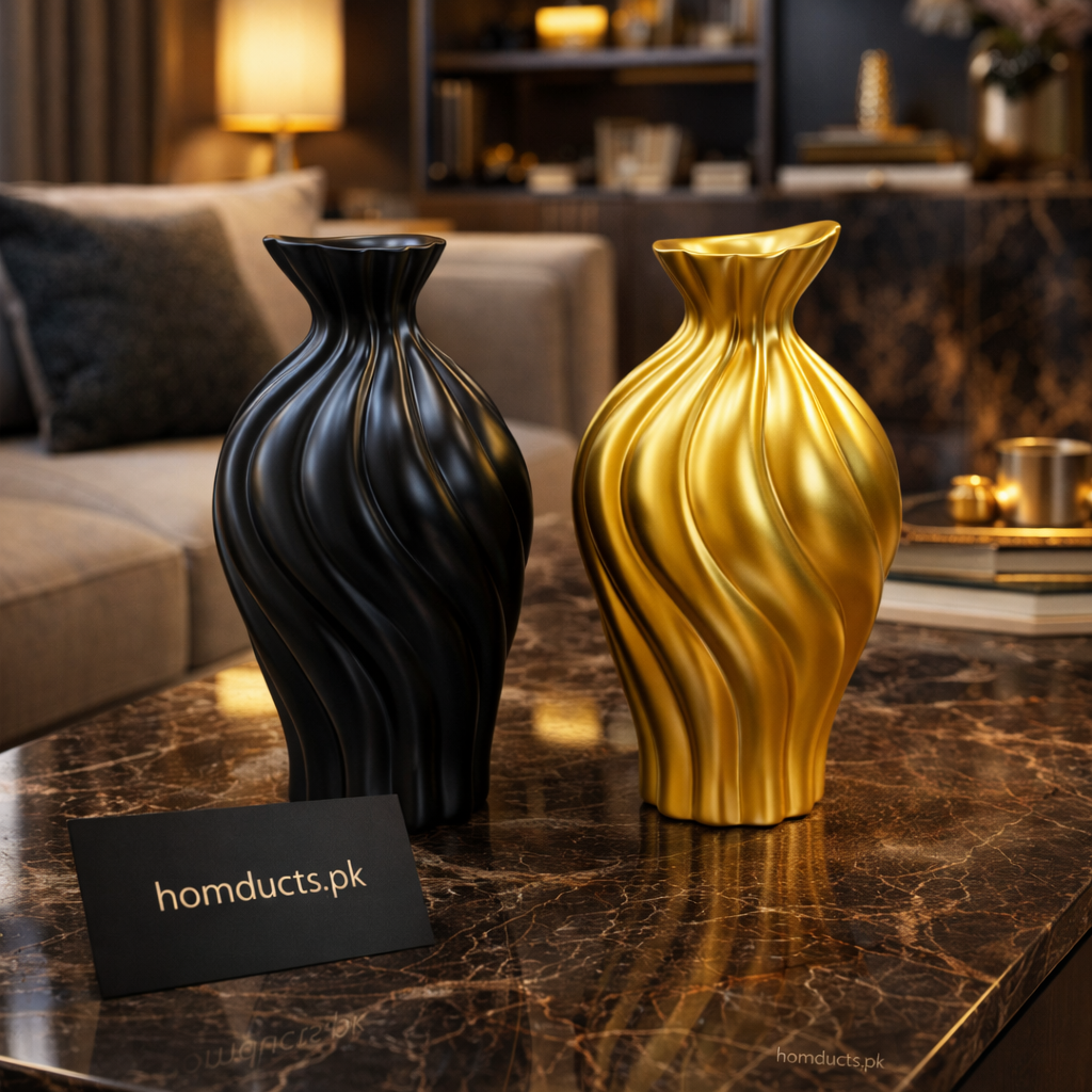Modern Luxury Wave Design Decorative Vase – Elegant Home & Tabletop Accent