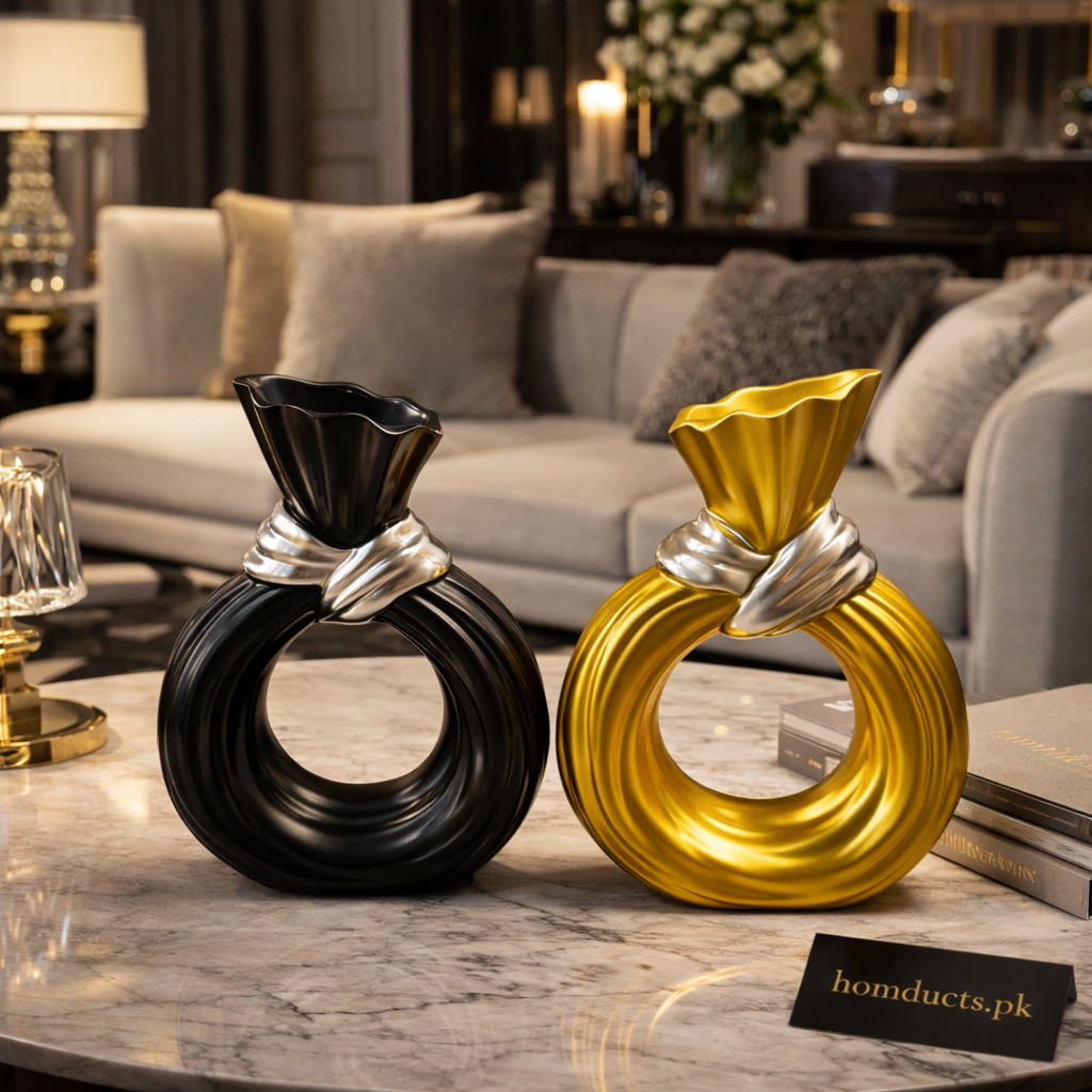 Luxury Knot Ring Decorative Vase – Modern Artistic Table Accent (1 Pc)