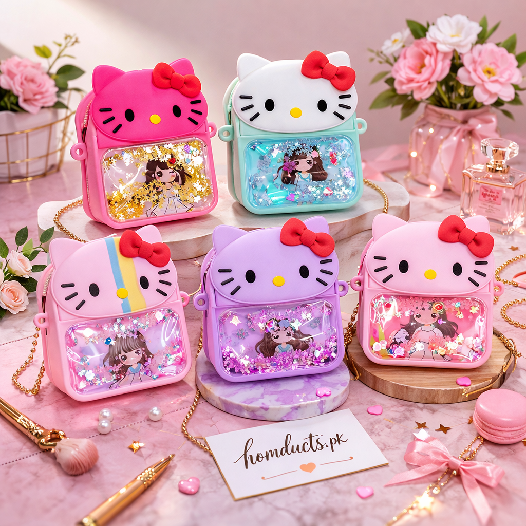 Cute Mini Cartoon Crossbody Bag for Kids – Glitter Window Shoulder Pouch