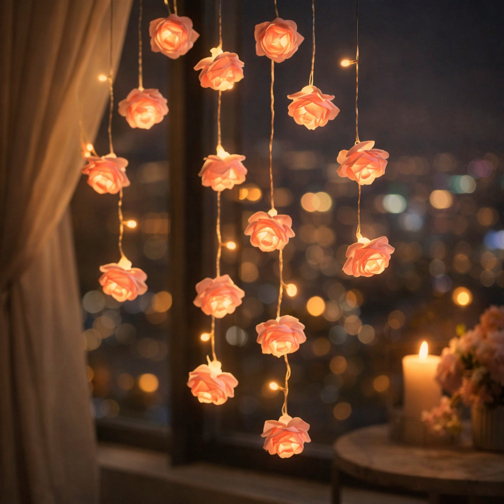 Elegant Rose Fairy String Lights – Decorative Floral LED Garland for Home & Events