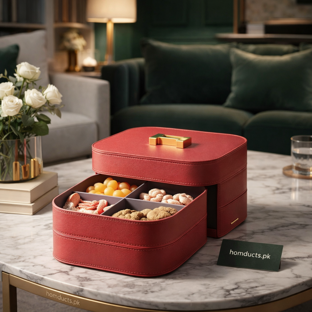 Luxury Multi-Compartment Snack Organizer Box with Lid