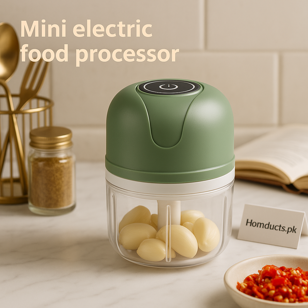 Mini Electric Food Processor | Portable USB Rechargeable Chopper for Garlic, Onion & Vegetables – Homducts.pk