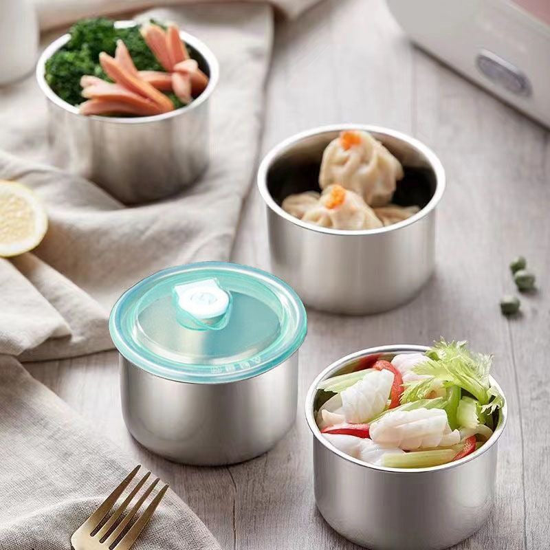 Stainless Steel Food Storage Container Set with Transparent Lids – Reusable Kitchen Boxes