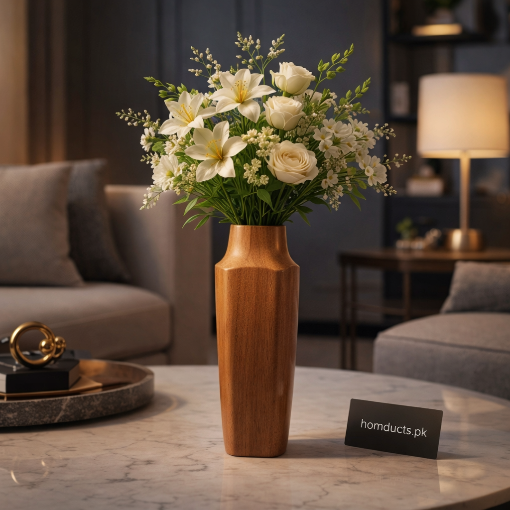 Elegant Wooden Flower Vase – Premium Decorative Floral Display for Modern Home Décor