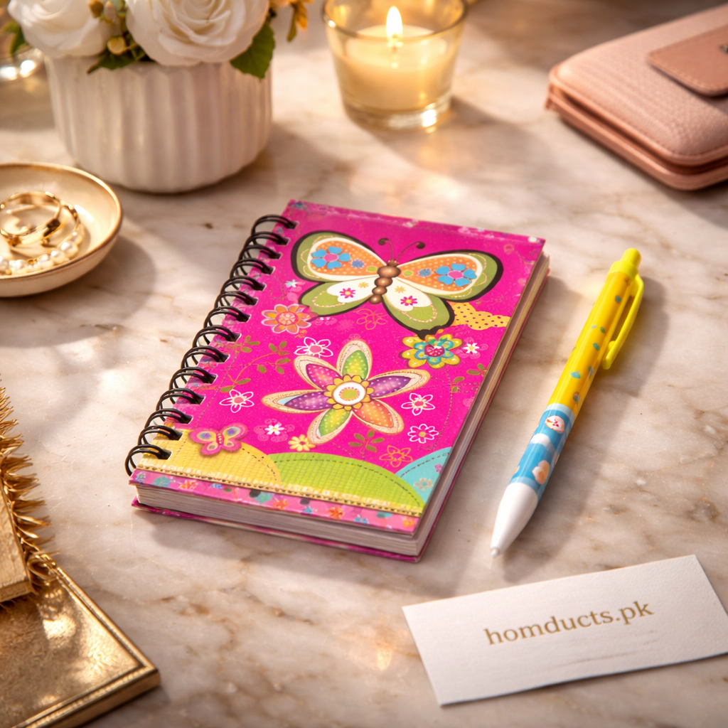 Premium Butterfly Mini Notebook & Pen Set – Cute Spiral Diary for Kids & Everyday Use