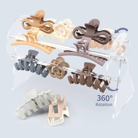 Transparent Acrylic Hair Claw Clip Organizer & Display Stand (Box packing)