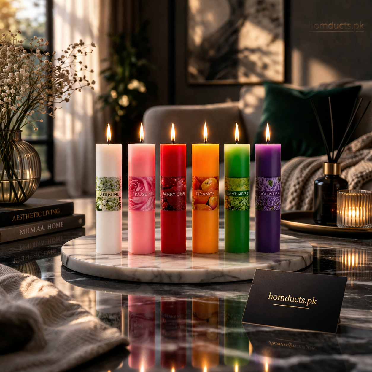 Premium Scented Pillar Candles – Long Lasting Fragrance Candles (Small & Large Sizes Available)