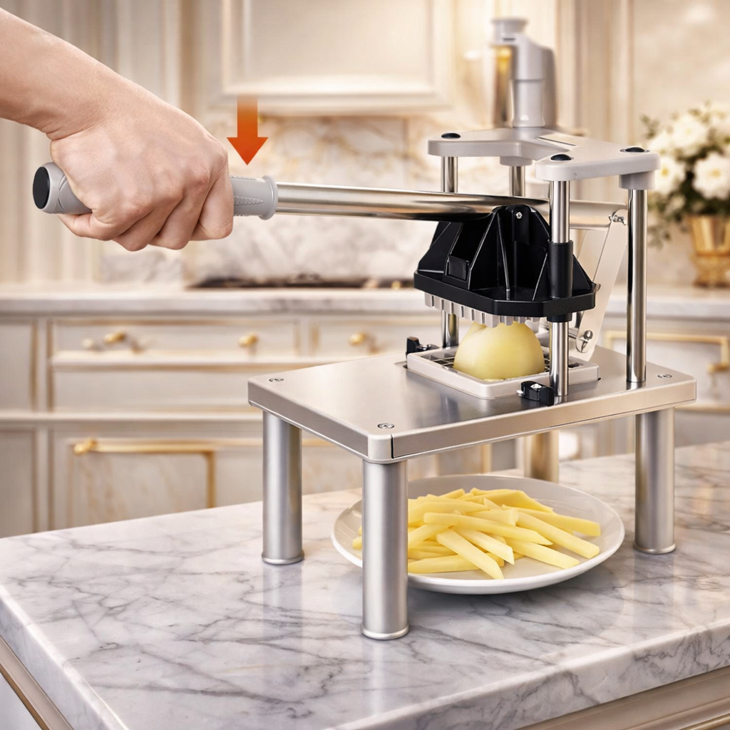 Commercial Stainless Steel Manual Vegetable Chopper & French Fry Cutter – Heavy-Duty Multi-Function Kitchen Slicer