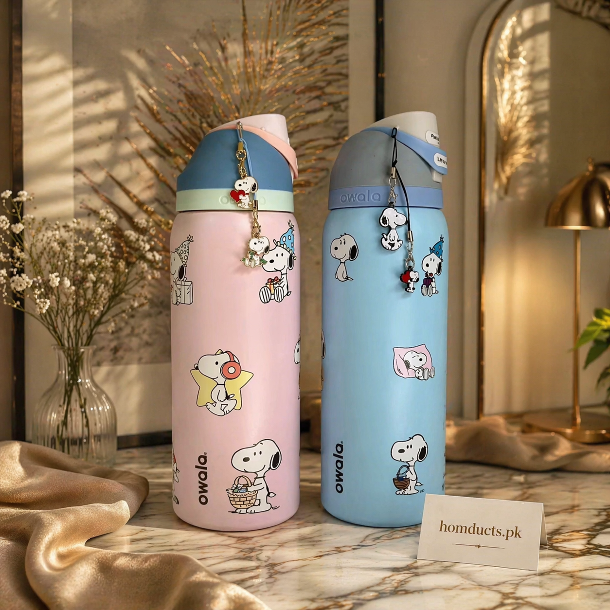 Owala® Snoopy Edition Insulated Water Bottle – Original Cartoon Series Premium Leakproof Straw Flask