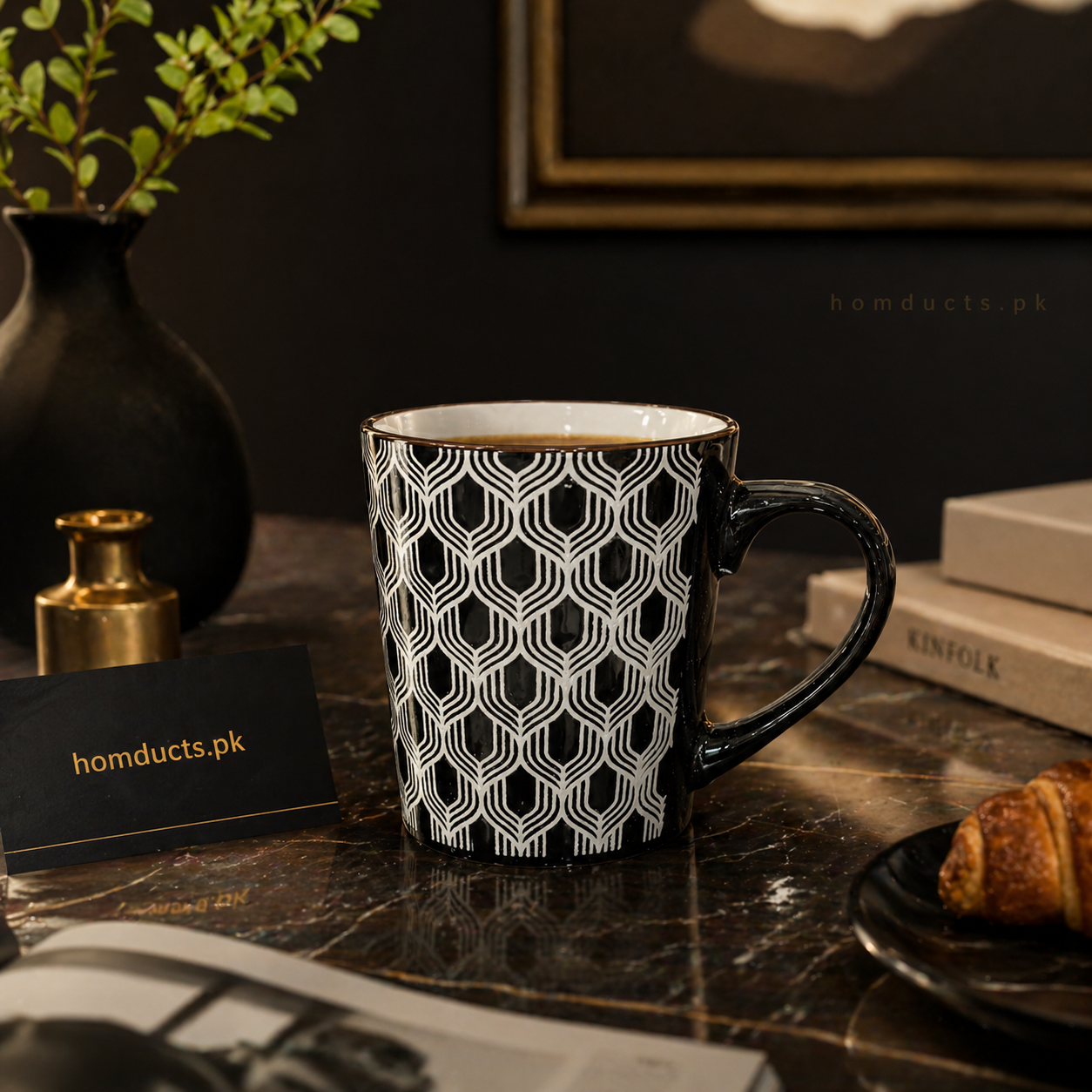 Luxury Geometric Coffee Mug Set – 4 Pieces Elegant Tea & Coffee Cups