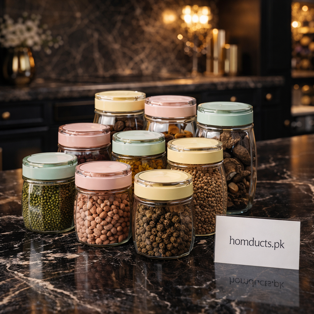 Luxury Airtight Glass Storage Jars – 3-Piece Kitchen Canister Set (700ml, 1000ml, 1700ml)