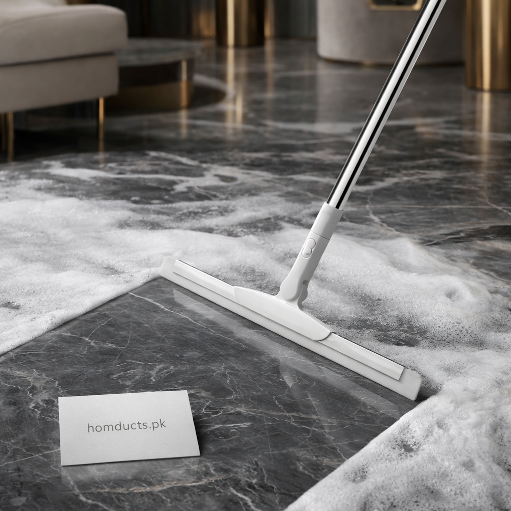 Premium Stainless Steel Floor Squeegee with Long Handle – Multi-Purpose Water & Foam Cleaner
