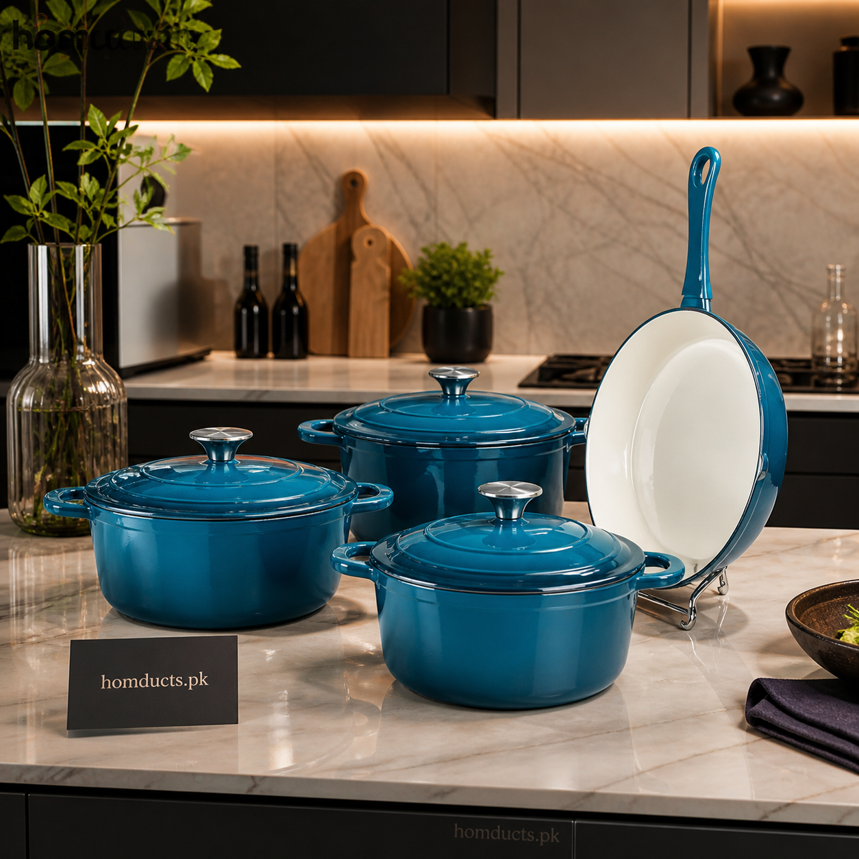 Luxury Enamel Cookware Set – Premium Kitchen Pots & Frying Pan Collection