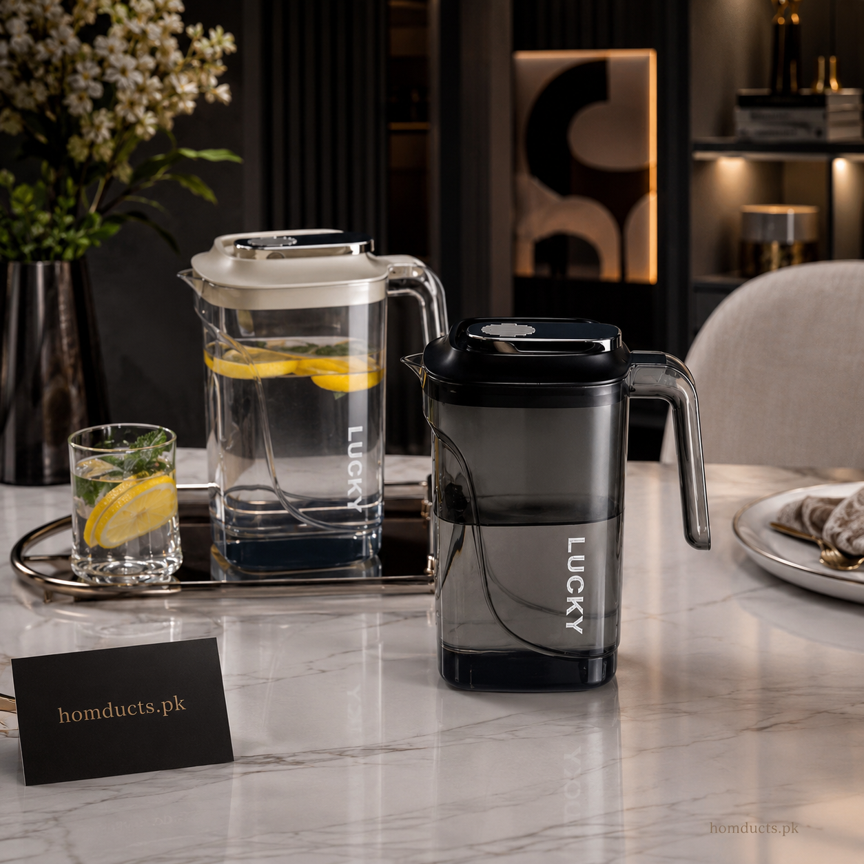 LUCKY Large Capacity Water Pitcher with Lid – Multi-Purpose Juice & Cold Drink Serving Jug (1 Pc