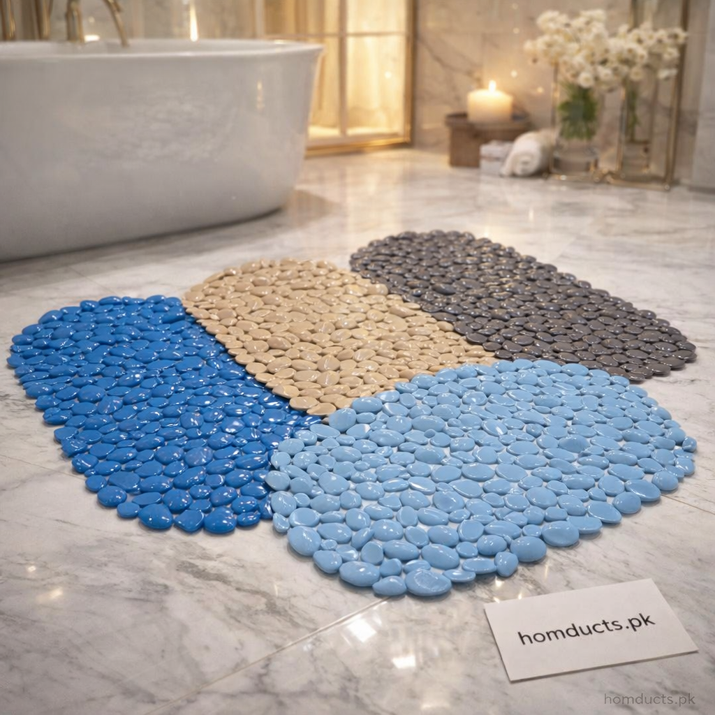 Luxury Anti-Slip Pebble Bath Mat – Soft Stone Design 1pc