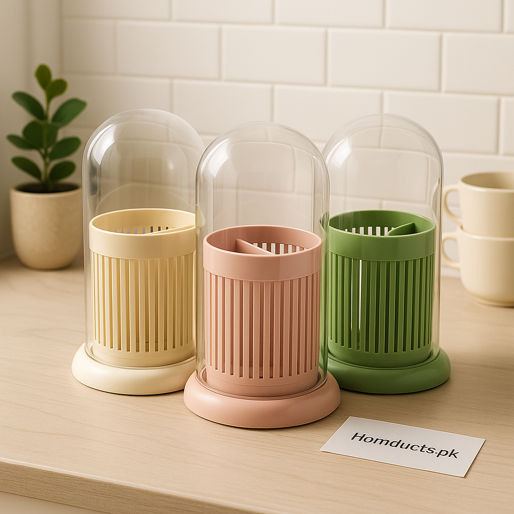 Premium Dust-Proof Multipurpose Utensil Holder with Dome Cover