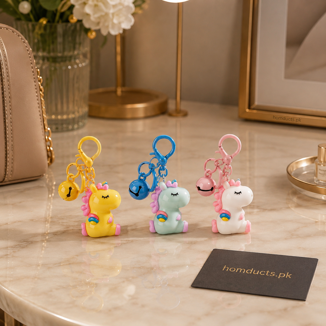 Luxury Cute Unicorn Keychain for Girls & Kids – Aesthetic Mini Bag Charm for Keys, Handbags & Backpacks