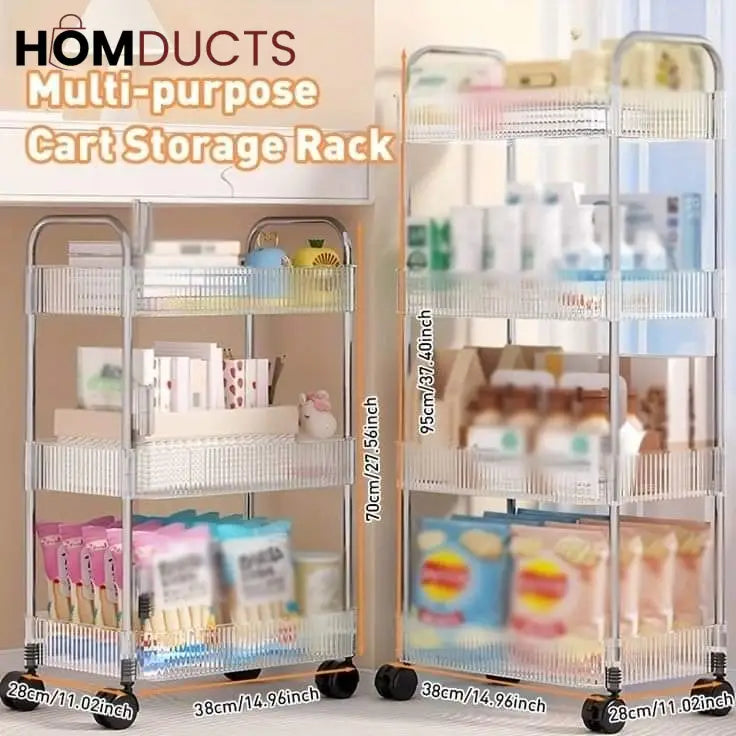 Acrylic Kitchen And Bathroom Storage Trolly