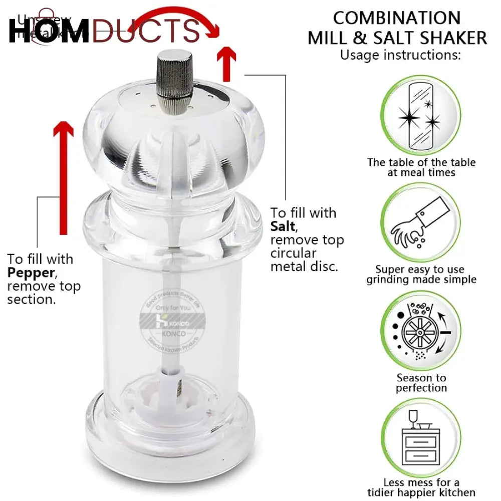 Acrylic Manual Pepper Grinder