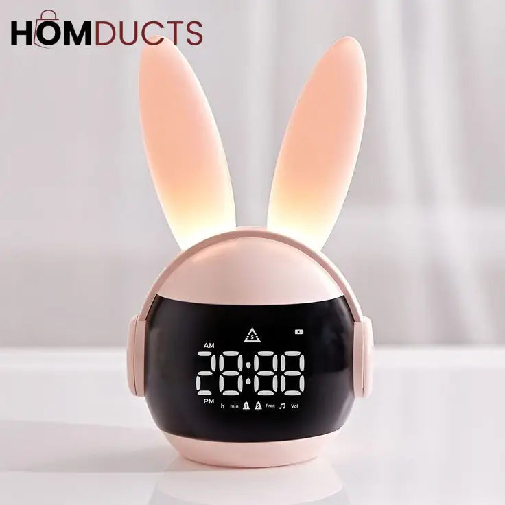 Adorable Rabbit LED Alarm Clock - Night Light & Digital Display