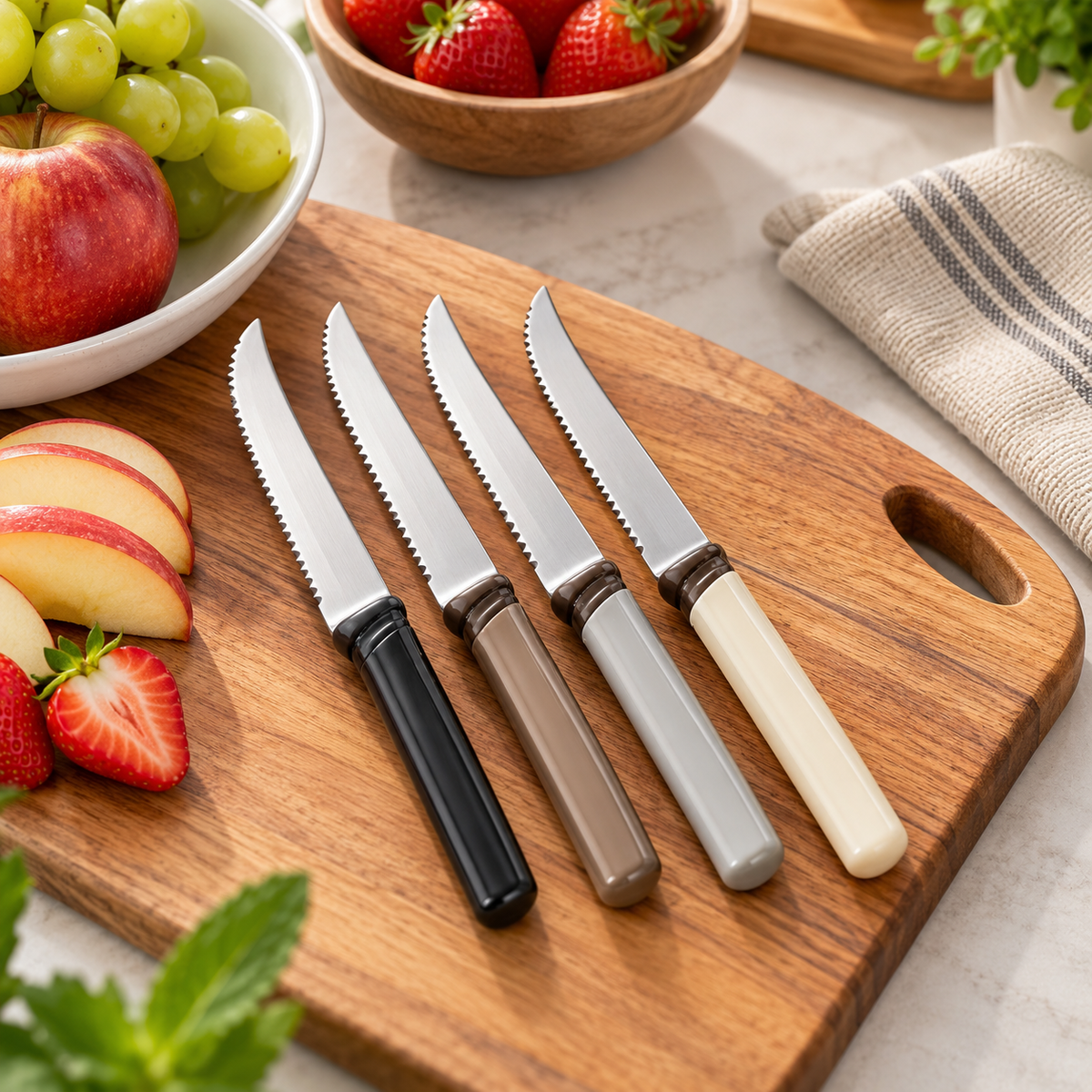 4-piece serrated fruit knife set