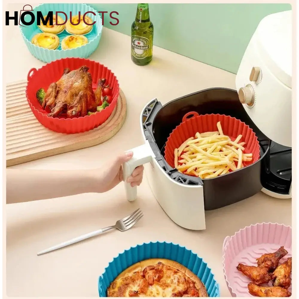 Air Fryer Silicone Reusable Pan Homducts