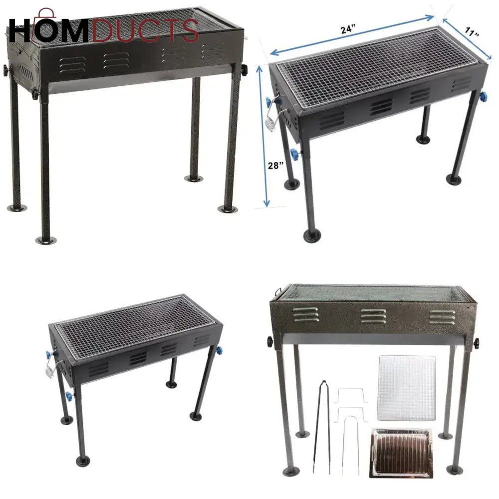Authentic Portable Japanese Charcoal Grill with Stand - Outdoor BBQ & Camping