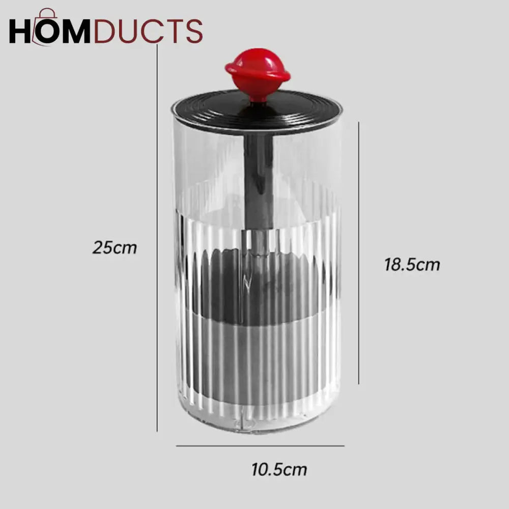 Automatic Pop-Up Makeup Brush Holder – Push-to-Lift Acrylic Storage Organizer with Lid for Vanity & Desk