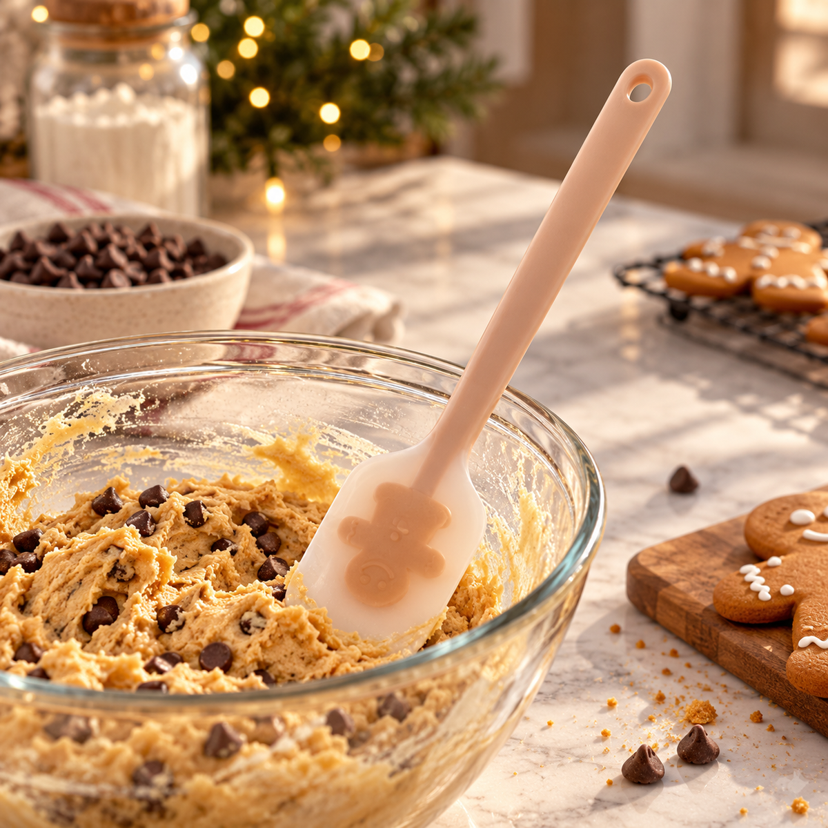 Gingerbread design silicone baking spatula