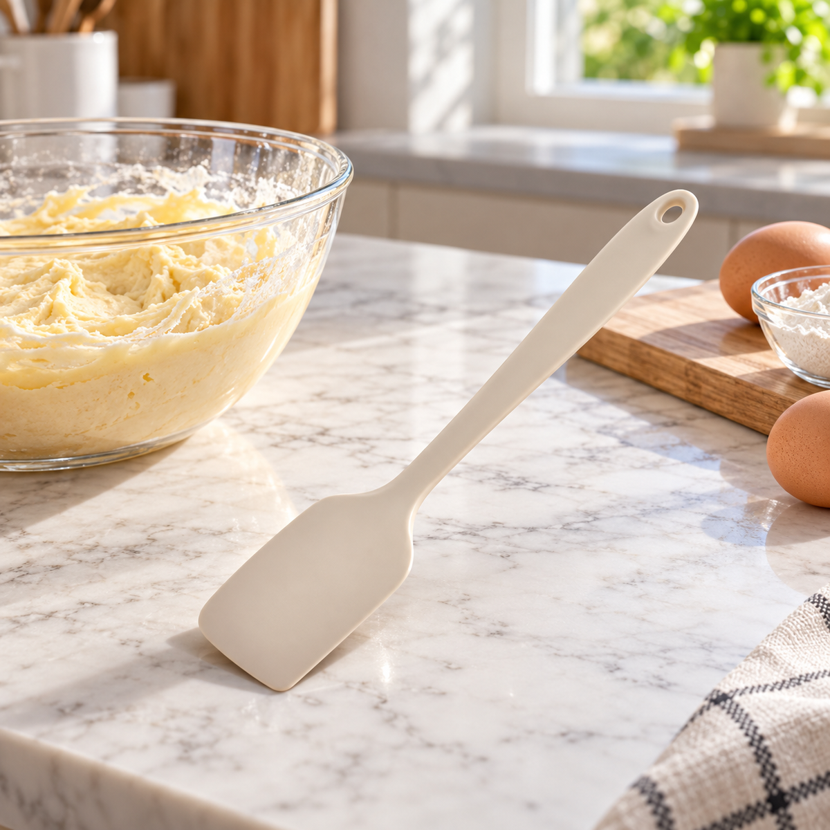 Flexible One-Piece Kitchen Spatula for Mixing & Scraping