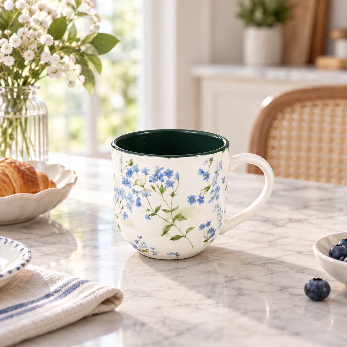 Brilliant Blue Myosotis 400ml Mug
